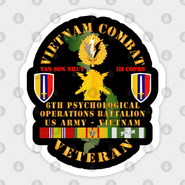 Vietnam Combat Vet - 6th PSYOPS Bn - USARV w VN SVC Sticker by twix123844